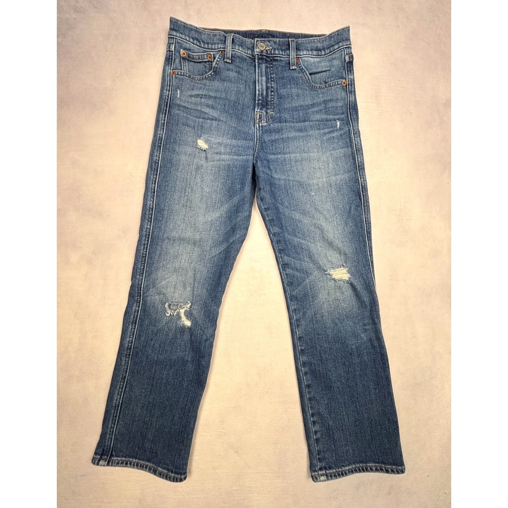 Lucky Brand Jeans Womens 6/28 Blue Candiani Denim Authentic Straight Crop‎ 6